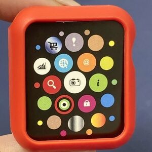 Apple Watch 42mm Bumper Case Orange Snap On Screen Protector Tech Accessories